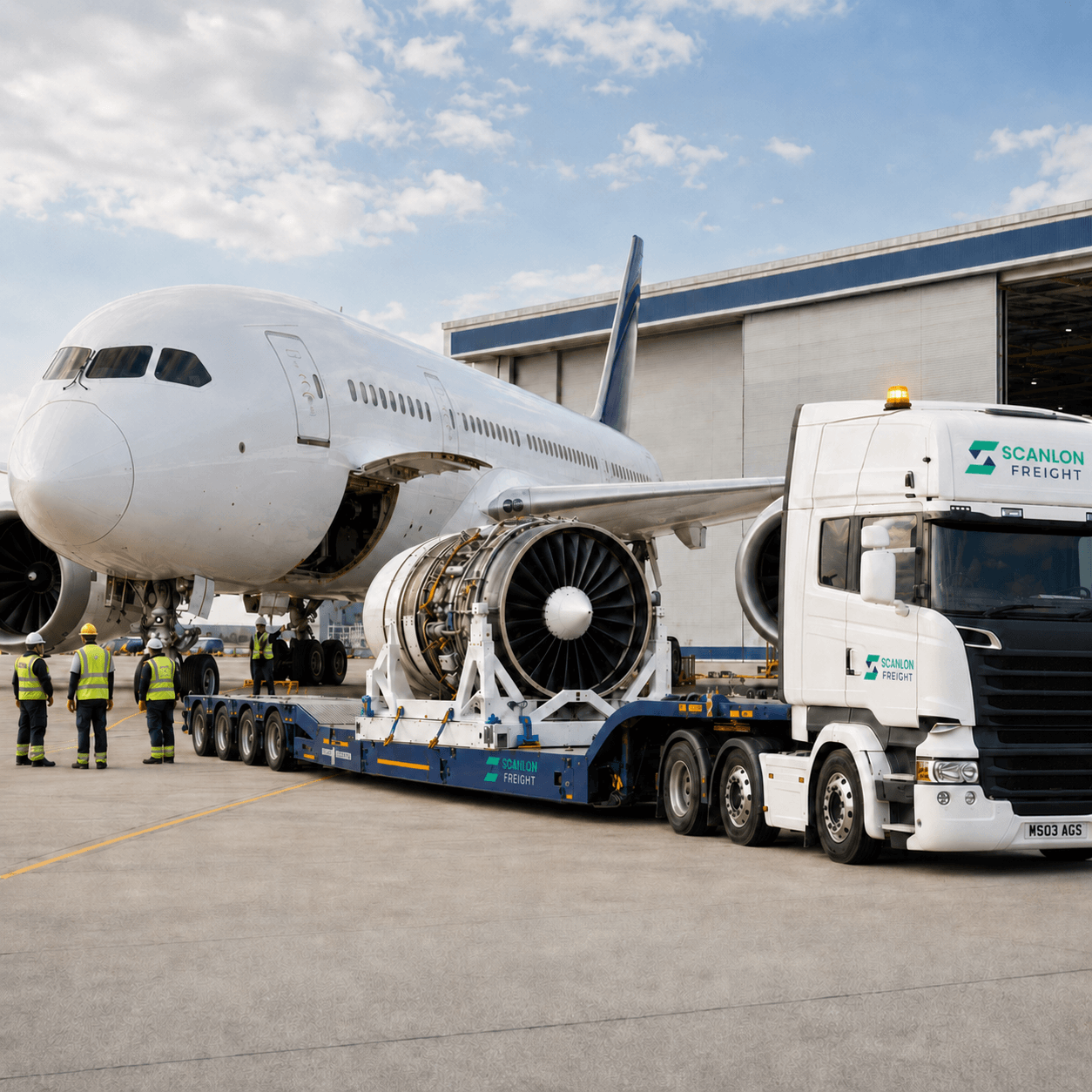 Scanlon Freight Aircraft Engine Delivery